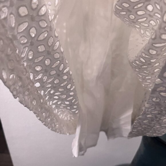 Madewell Eyelet Ruffle-Sleeve Pintuck Mini Dress Mini Lined NEW Size M - Picture 4 of 8